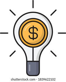 idea vector flat color icon 