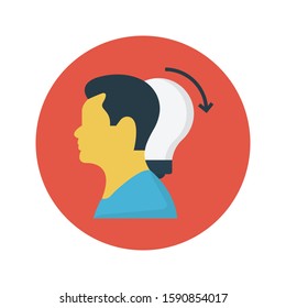 idea vector flat color line icon 