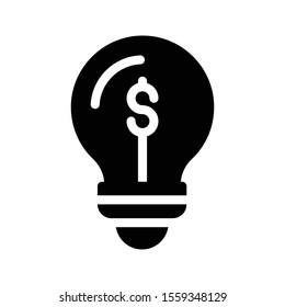 idea vector glyph flat icon 