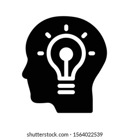 idea vector glyph flat icon