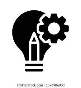 idea vector glyph flat icon 