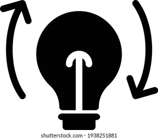 idea vector glyph flat icon