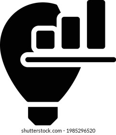 icono plano de glifo vectorial de idea