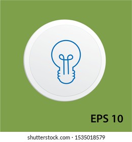 idea vector icon, circle flat design internet button, web and mobile app illustration