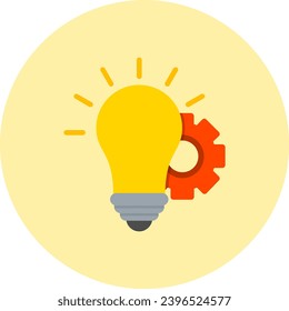 Idea Vector Icon Flat Circle Style