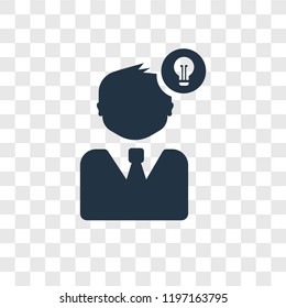 Idea vector icon isolated on transparent background, Idea transparency logo concept