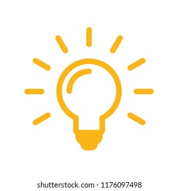 Idea vector icon, light bulb pictogram
