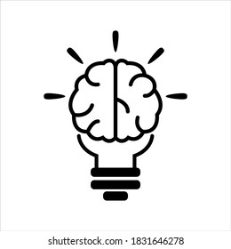 Icono de vector de ideas sobre fondo blanco