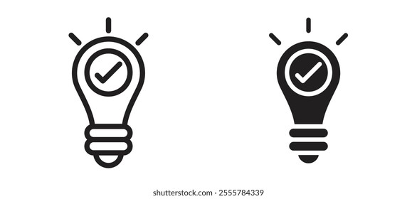 Idea vector icon set in black color.