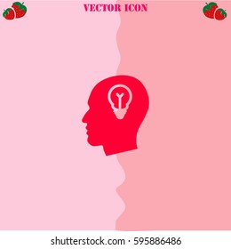 Idea vector  icon. Strawberry Background.