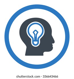 Idea vector icon. Style is bicolor flat rounded symbol, smooth blue colors, rounded angles, white background.