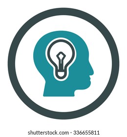 Idea vector icon. Style is bicolor flat rounded symbol, soft blue colors, rounded angles, white background.