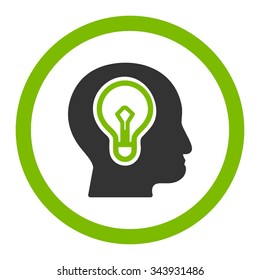 Idea vector icon. Style is bicolor flat rounded symbol, eco green and gray colors, rounded angles, white background.