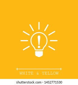 An idea vector icon. A symbol of an idea and a bulblamp icon. The sign of the bulblamp and lamp. An exclamation mark icon.