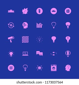 idea vector icons set. with recycle gear, gear head, leaf and descending graph in set