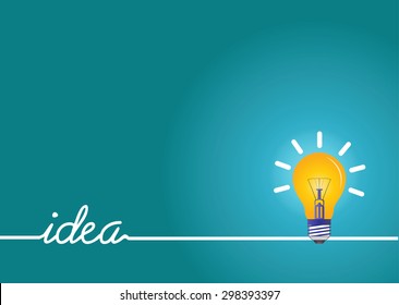 Idea vector illustration with green bright background