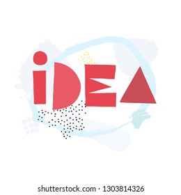 Idea. Vector illustration. Lettering.
