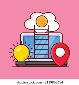 idea Vector illustration on a transparent background. Premium quality symmbols. Vector line flat icons for concept and graphic design. 
