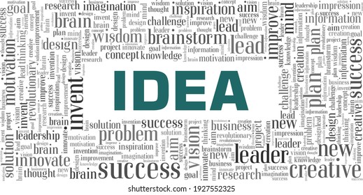 Idea vector illustration word cloud isolated on a white background.