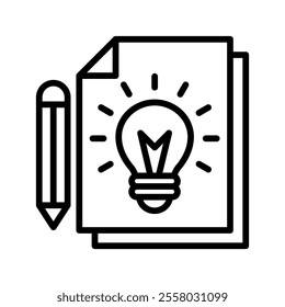 Idea Vector Lineal Icon on white background.