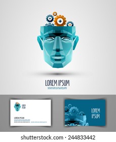 idea vector logo design template. thought or intellect icon.