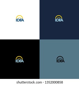 Idea vector logo. Idea icon. Idea inscription