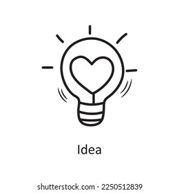 Idea Vektorgrafik Hand zeichnen Icon Design Illustration. Valentinsymbol auf weißem Hintergrund EPS10-Datei
