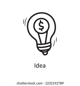 Idea vector outline Icon Design illustration. Business Symbol on White background EPS 10 File