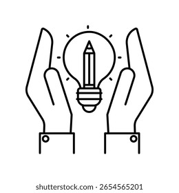 Idea  Vector outline illustration style icon. EPS 10 file