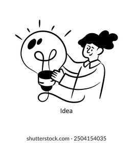 Idea vector outline style Design Vector Stock illustration. 