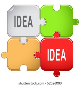 Idea. Vector puzzle.