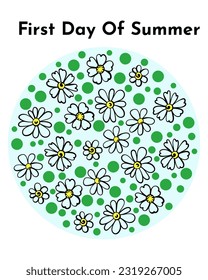 idea for a vertical poster, banner, flyer for First Day Of Summer vector illustration