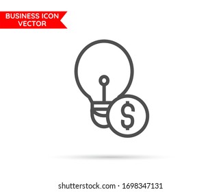 idea es un concepto muy valioso Icono de línea de negocio 10 pasos. Diseño plano.