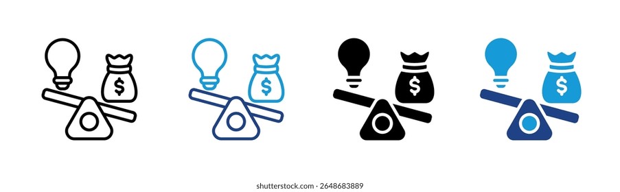 Elemento De Ícone De Ideia Versus Orçamento Para Design