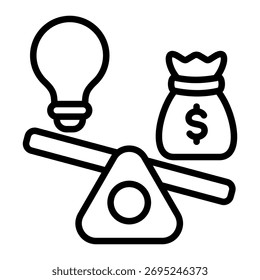 Idea Vs Elemento De Icono De Presupuesto Para Diseño