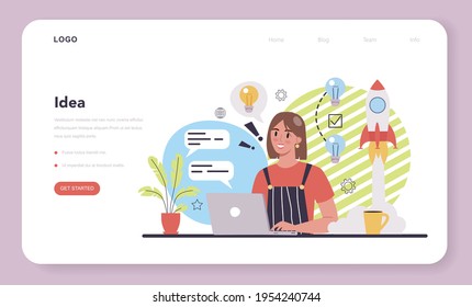 Idea web banner or landing page. Creative innovation and brainstorm.