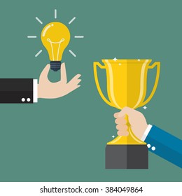 Idea for a winning trophy. Vector Illustration