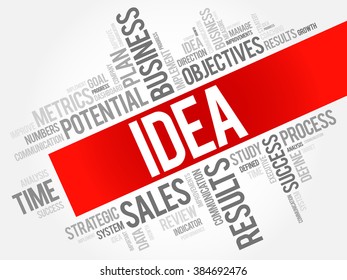 Idea Word Cloud Business Concept Background Stock Vector (Royalty Free