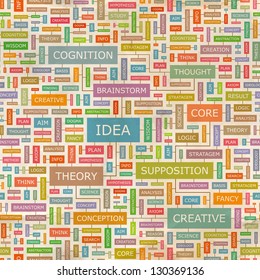 IDEA. collage de palabras. Ilustración perfecta.