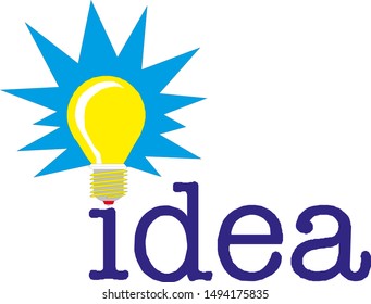 Idea Word With Light Bulb Concept Vector illustration
