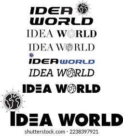 Idea world wordmark logo design and new logo minimal.