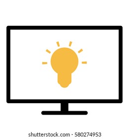 Idea_LightBulb  icon- Flat design, glyph style icon - Colored enclosed in a screen