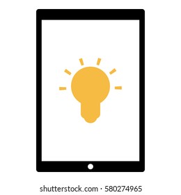 Idea_LightBulb  icon - Flat design, glyph style icon - Colored enclosed in a tablet