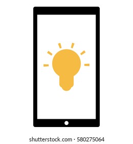 Idea_LightBulb  icon - Flat design, glyph style icon - Colored enclosed in a phone