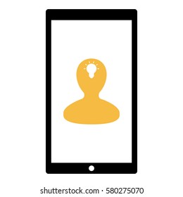 Idea_LightBulb  icon - Flat design, glyph style icon - Colored enclosed in a phone