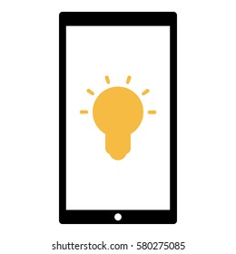 Idea_LightBulb  icon - Flat design, glyph style icon - Colored enclosed in a phone