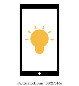 Idea_LightBulb  icon - Flat design, glyph style icon - Colored enclosed in a phone