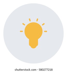 Idea_LightBulb  icon - Flat design, glyph style icon - Colored enclosed in a circle
