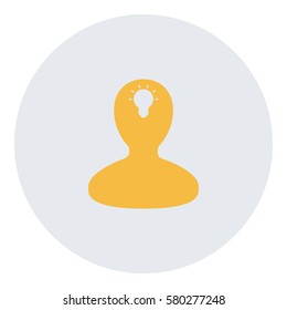 Idea_LightBulb  icon - Flat design, glyph style icon - Colored enclosed in a circle