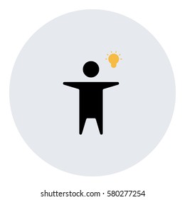 Idea_LightBulb  icon - Flat design, glyph style icon - Colored enclosed in a circle